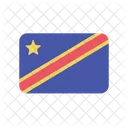 Kongo Demokratische Flagge Land Symbol