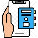 Kontakte Hand Mit Telefon Adressbuch Symbol