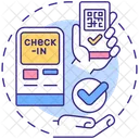 Kontaktloser Check-in  Symbol