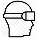 Kopf Montiertes Liniensymbol Icon