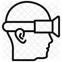 Kopf Montiertes Liniensymbol Icon