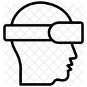 Kopf Montiertes Liniensymbol Icon