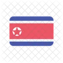 Nordkorea Flagge Land Icon