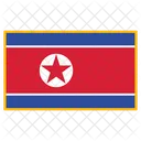 Nordkorea Flagge Land Symbol