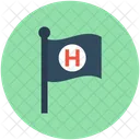 Krankenhaus Flagge Symbol Icon