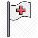 Notfall Flagge Krankenhaus Symbol