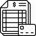 Kreditkarten-Tabelle  Symbol