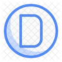 Kreis D Buchstabe Buchstabe Box Icon