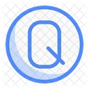 Kreis Q Buchstabe Buchstabe Text Icon