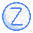 Kreis Z Buchstabe Buchstabe Text Icon