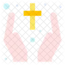 Kreuz Zeichen Pflege Hande Icon