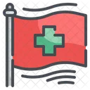 Kreuzflagge Krankenhausflagge Medizinische Flagge Symbol