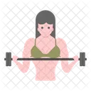 Gewichtheben Kreuzheben Frau Bodybuilderin Symbol