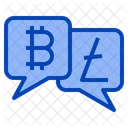 Bubble Talk Bitcoin Chat Digitales Geld Kryptowahrung Symbol