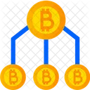 Kryptostruktur Bitcoin Fluss Hierarchie Icon