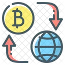 Bitcoin Kryptowahrung Kryptowahrungsfluss Symbol