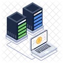 Bitcoin Server Bitcoin Speicher Bitcoin Datenserver Symbol