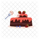 Kuchen Schokolade Erdbeere Symbol