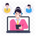 Kundensupport Kundenservice Online Berater Symbol