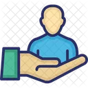 Kundenbindung Hand Marketing Symbol