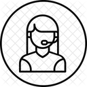 Weiblich Beraterin Kundin Symbol
