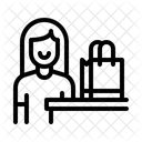 Kunde Theke Tasche Symbol