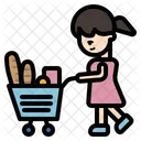 Frau Kunde Lebensmittelgeschaft Supermarkt Symbol