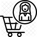 Kundin Einkaufswagen Einkaufswagen Symbol