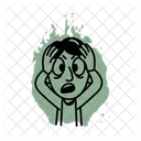 Kopf Umklammern Uberwaltigt Burnout Symbol