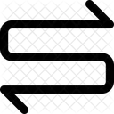 Schnittstelle Pfeile Kurvig Beide Richtung Pfeil In Beide Richtung Kurvig Diagramm Zickzack Horizontal Symbol