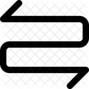 Schnittstelle Pfeile Kurvig Beide Richtung Pfeil In Beide Richtung Kurvig Diagramm Zickzack Horizontal Symbol