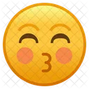 Kussendes Gesicht Mit Geschlossenen Augen Emoji Emoticon Symbol