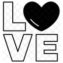 L Heart V E Love Valentine Icon