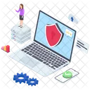 Cybersecurite Cyberprotection Securite De Connexion Icône