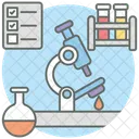 Medical Research Lab Test Microscope Icon