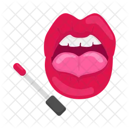 Labios con lápiz labial  Icono