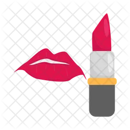 Labios con lápiz labial  Icono