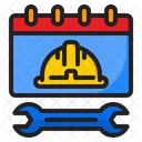 Calendar Worker Wrench Icon