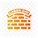 Labor Day Ribbon And Brick  Icon