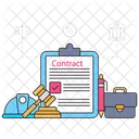 Labor Law Contract Law Agreement Icon