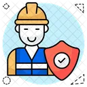 Labor Security Constructor Worker Security Icon