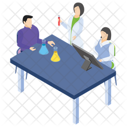 Laboratory Team Icon - Download in Isometric Style