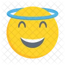 Lacheln Emoticon Heiligenschein Symbol