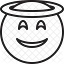 Lachelndes Gesicht Mit Heiligenschein Symbol