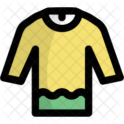 Ladies Shirt Icon - Download in Colored Outline Style