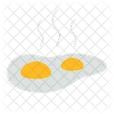 Sunny Side Up Desayuno Huevo Icono