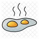 Sunny Side Up Desayuno Huevo Icono