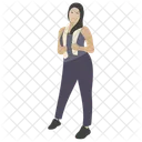 Lady In Gym Sports Girl Workout Icon