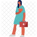 Lady Nurse Lady Doctor Medical Assistant Icon