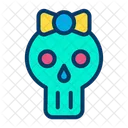 Skull Lady Skull Mask Festival Icon